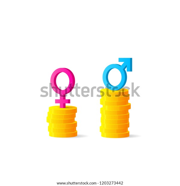 Gender Gap Unequal Pay Concept Clipart Stock Vector Royalty Free 1203273442 Shutterstock