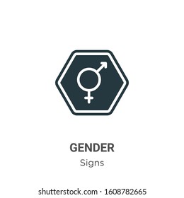 Gender glyph icon vector on white background. Flat vector gender icon symbol sign from modern signs collection for mobile concept and web apps design.