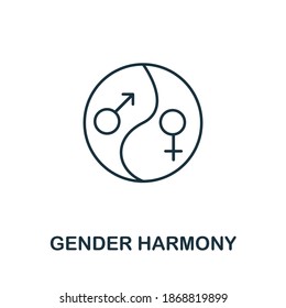 Gender Harmony icon. Simple line element from life skills collection. Filled Gender Harmony icon for templates, infographics and more.