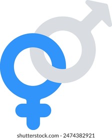 Gender icon blue gray vector design