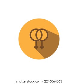 Gender Icon Design, Colored, Male, Female, Shadow, Vector Illustration