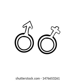 vector de dibujo manual de icono de género 