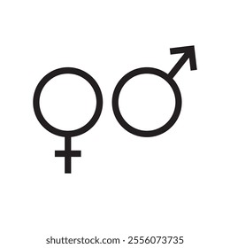 Gender icon. Female, male symbol. vector flat black trendyb style illustration for web and app..eps