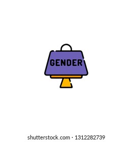 Gender icon, flat design line art thin style, International Women's Day signs and symbols, Feminismin fographics . Colorful icon on a white background, Vector illustration