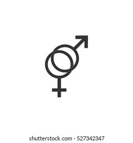 Gender icon flat. Illustration isolated vector sign symbol