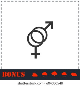 Gender icon flat. Simple vector symbol and bonus icon