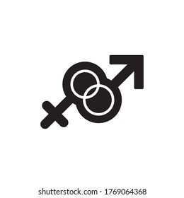 gender icon glyph vector illustration black design. isolated on white background