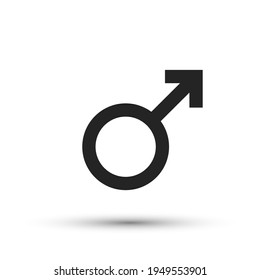 Icono de género. Símbolo aislado del planeta Marte de los hombres. Señal de identidad sexual masculina.	