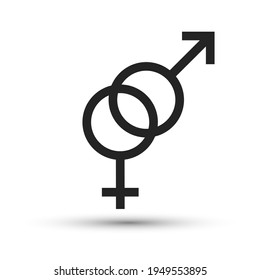 Gender icon. Isolated vector Venus and Mars planets symbol of women and men. Female and Male sex identity sign.