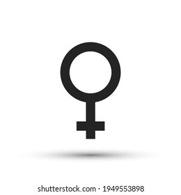 Icono de género. Símbolo vectorial aislado de Venus del planeta de las mujeres. Señal de identidad sexual femenina.