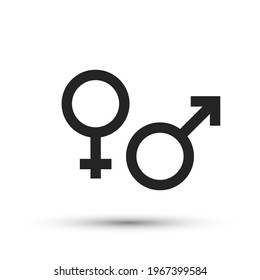 Gender icon. Isolated vector Venus and Mars planets symbol of women and men. Female and Male sex identity sign.