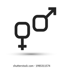 Geschlechtersymbol. Einziger Vektor Venus und Mars Planeten Symbol für Frauen und Männer. Geschlechtsidentitätszeichen von Frauen und Männern.	