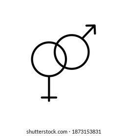 gender icon line style vector