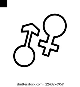 vector de estilo de línea de icono de género