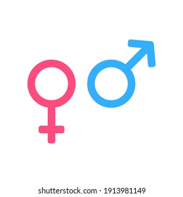 Gender Icon, Male And Female Icon Symbol Vector Illustration.