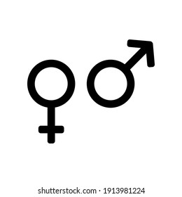 Gender icon, Male and Female icon symbol vector illustration.