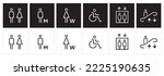 Gender icon. Man and Woman icons. Modern simple Icons vector. Restroom signage. WC sign symbol.