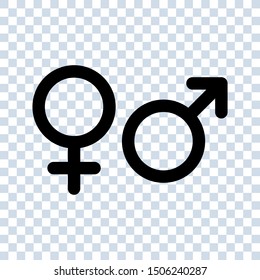 Gender icon. Man and Woman icon . Male and Female symbol vector sign isolated on white background illustration for graphic and web design.