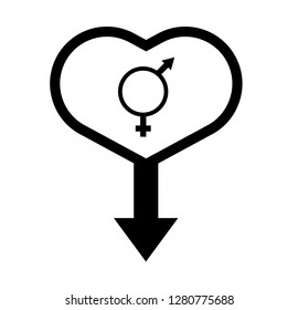 gender icon and map pin. logo concept. Designed for your web site design, logo, app, UI