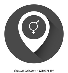 gender icon and map pin. logo concept. Designed for your web site design, logo, app, UI