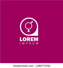gender icon and map pin. logo concept. Designed for your web site design, logo, app, UI