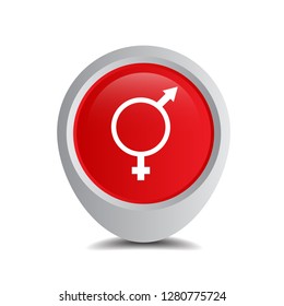 gender icon and map pin. logo concept. Designed for your web site design, logo, app, UI