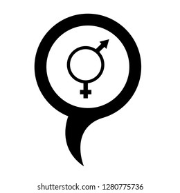 gender icon and map pin. logo concept. Designed for your web site design, logo, app, UI