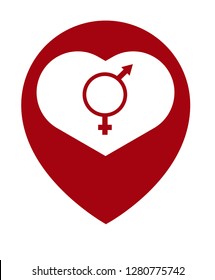 gender icon and map pin. logo concept. Designed for your web site design, logo, app, UI