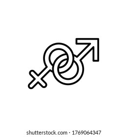 diseño negro de ilustración vectorial de estilo de contorno de género. aislado en fondo blanco