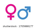 Gender Icon pink and blue symbol, Male and female symbol for your web site design, logo, app, UI. Vector illustration, isolated on white background