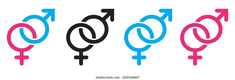 conjunto de iconos de género aislado en fondo blanco