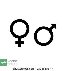 Icono de género. Estilo plano simple. Mujer y hombre, hombre y mujer, hombres y mujeres, niño y niña, sexo, concepto unisex. Ilustración vectorial aislada sobre fondo blanco. EPS 10.