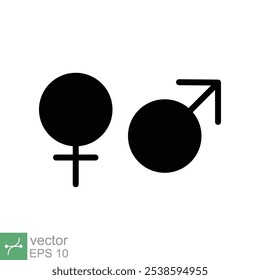 Ícone Gênero. Estilo plano simples. Feminino e masculino, homem e mulher, homens e mulheres, menino e menina, sexo, conceito unisex. Ilustração vetorial isolada sobre fundo branco. EPS 10.