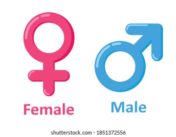 gender icon symbol cartoon style collection