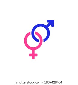 Símbolo de icono de género vector aislado en fondo blanco

