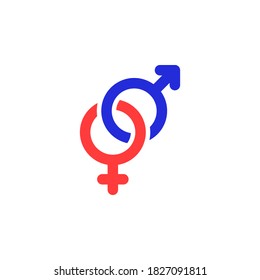 Symbol für Geschlecht, Vektorgrafik auf weißem Hintergrund.