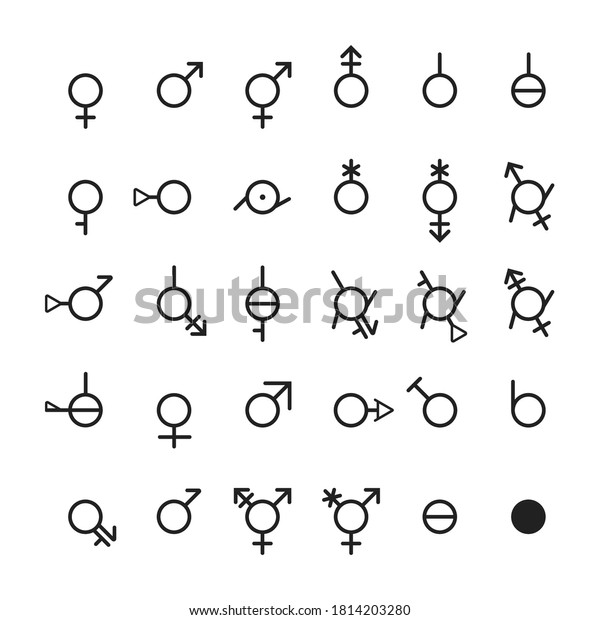 Gender Icon Symbols Simple Vector Set Stock Vector (Royalty Free ...