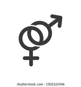 Gender icon template color editable. Gender symbol vector sign isolated on white background.