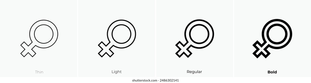 gender icon. Thin, Light Regular And Bold style design isolated on white background