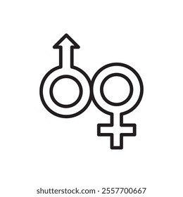 Gender icon Thin line art collection