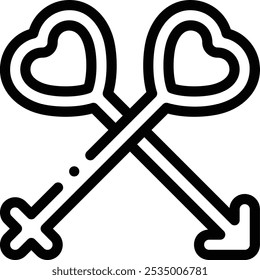 Geschlechtersymbol. Design mit dünnen linearen Stilen einzeln auf weißem Hintergrund