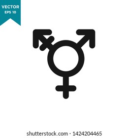 gender icon in trendy flat design, transgender vector icon 