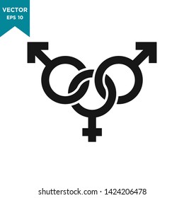 gender icon in trendy flat design, bisexual vector icon 