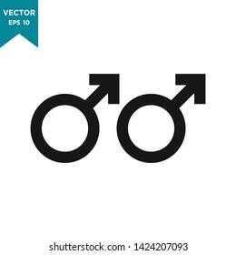 gender icon in trendy flat design, homosexual vector icon 