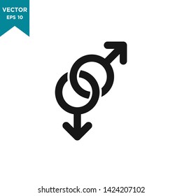gender icon in trendy flat design, homosexual vector icon 