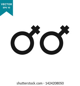 gender icon in trendy flat design, lesbian vector icon 