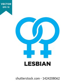 gender icon in trendy flat design, lesbian vector icon 