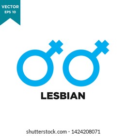 gender icon in trendy flat design, lesbian vector icon 