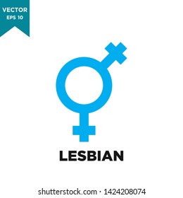 gender icon in trendy flat design, lesbian vector icon 
