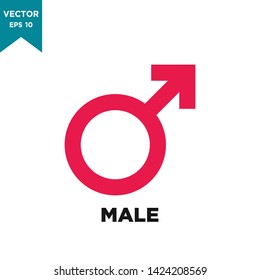 gender icon in trendy flat design, male vector icon 